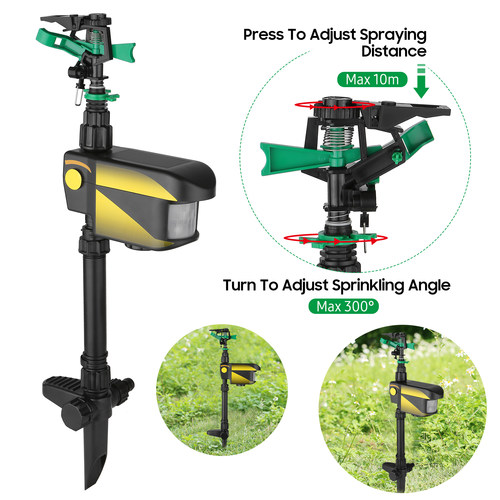 Sprinkler Automatic Rotating Large Area Solar Powered Motion