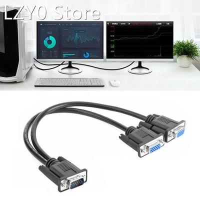 VGA Splitter Cable Computer to Dual 2 Monitor Adapter Y Spli