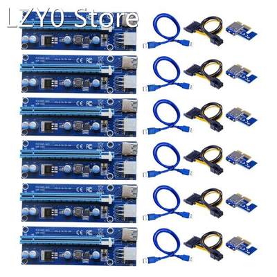 6pcs/set VER006C PCIe 1x to 16x Express Riser Card Graphic p