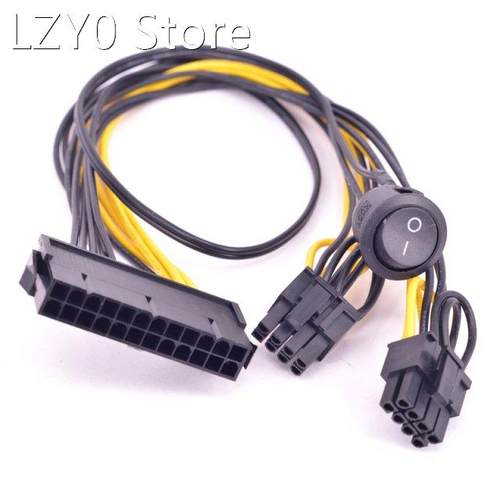 ATX Power 24Pin to 2 Ports 6+2 Pin 8 Pin with On Off Switch