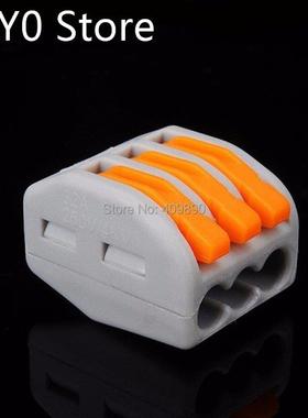 100PCS Spring Lever Push Fit Reuseable Cable 3 Wire Pole Ins