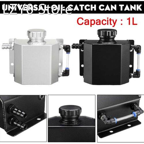 Universal 1L Aluminum Oil Catch Can Reservoir Tank Coolant R