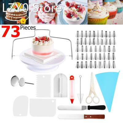 73pcs Cake Turntable Cake Decorating Tools Kit Rotary Table