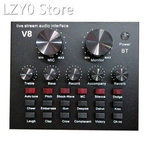 V8 Mobile Phone Microphone Live Usb External Sound Card for