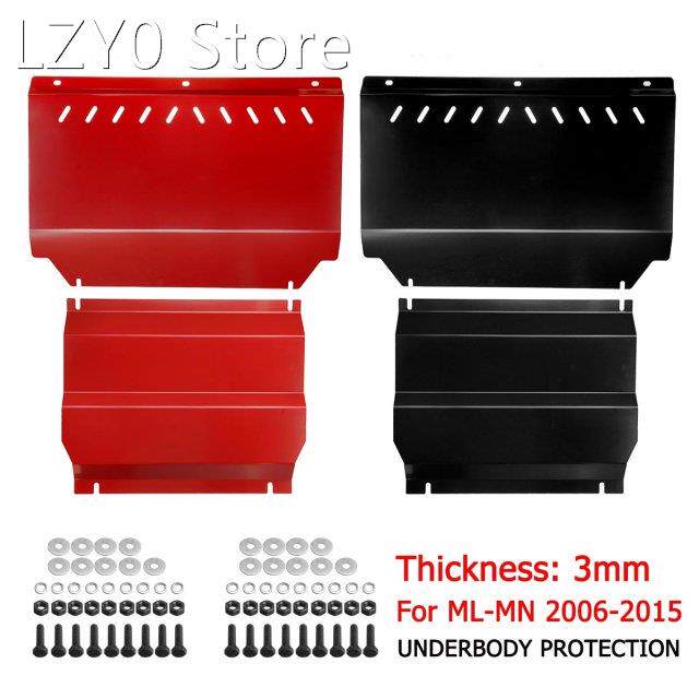 2pcs 3mm Bash Plate Front Sump Guard Powder Coated For Mitsu