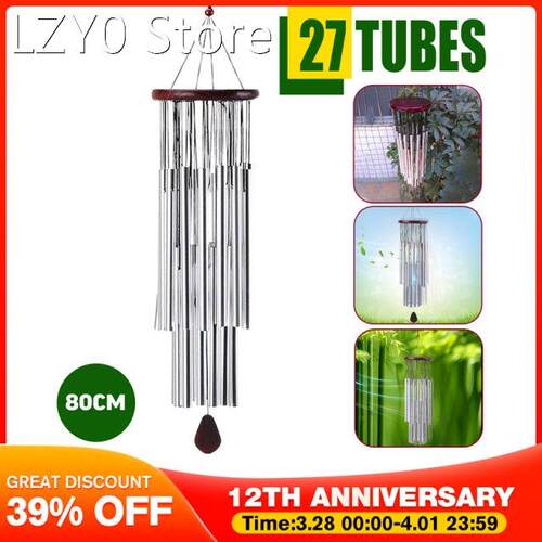27 Tubes Wind Chimes Church Wind Bells Home Porch Balcony Ou