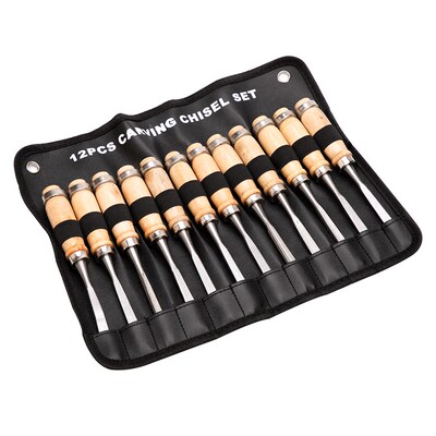 12Pcs/set Manual Wood Carving Hand Chisel Tool Set Woodpecke