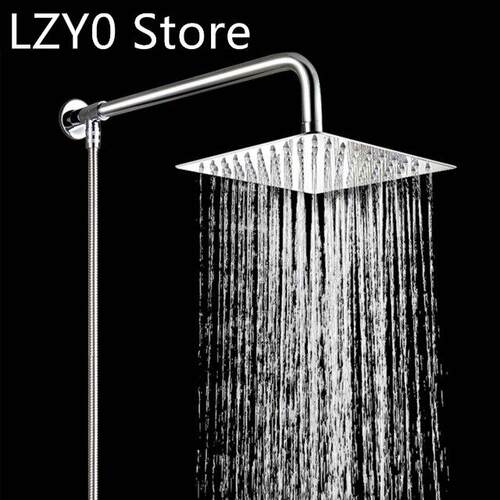 49cm G1/2 inch Stainless Steel Shower Head Extension Arm Kit