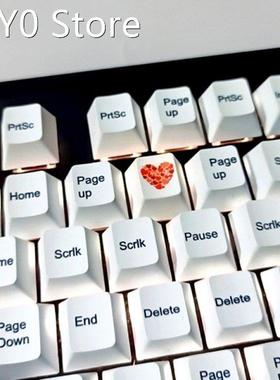 K1KF 1PC Red Love Heart Keycap Cherry Profile PBT Key R4 for