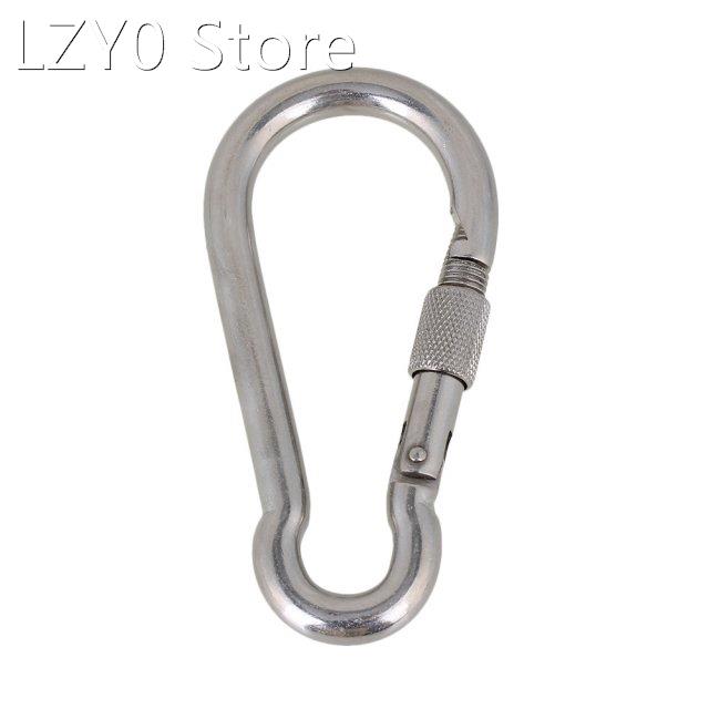 M12x140 Silver Stainless Steel 304 Spring Snap Hook Carabine