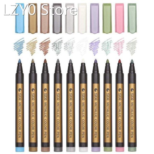 10 pieces Metallic Marker Pens Set Colorful Glitter Pens for