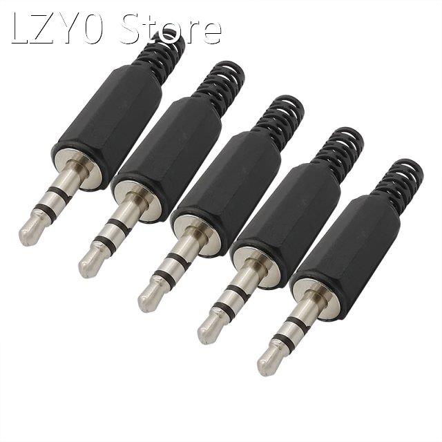 5Pcs 3.5mm Male Plug Stereo Solder Type DIY Audio Jack Repla