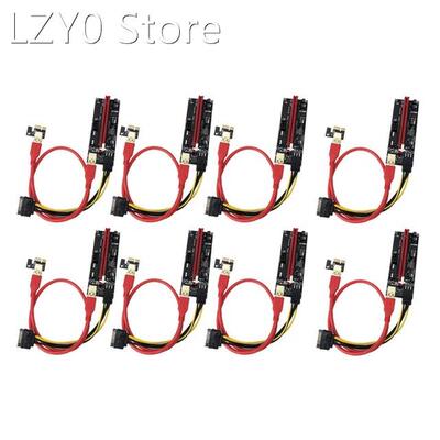 8 Pack PCIe Dual Chip 16X to 1X Powered Riser Adapter Card,