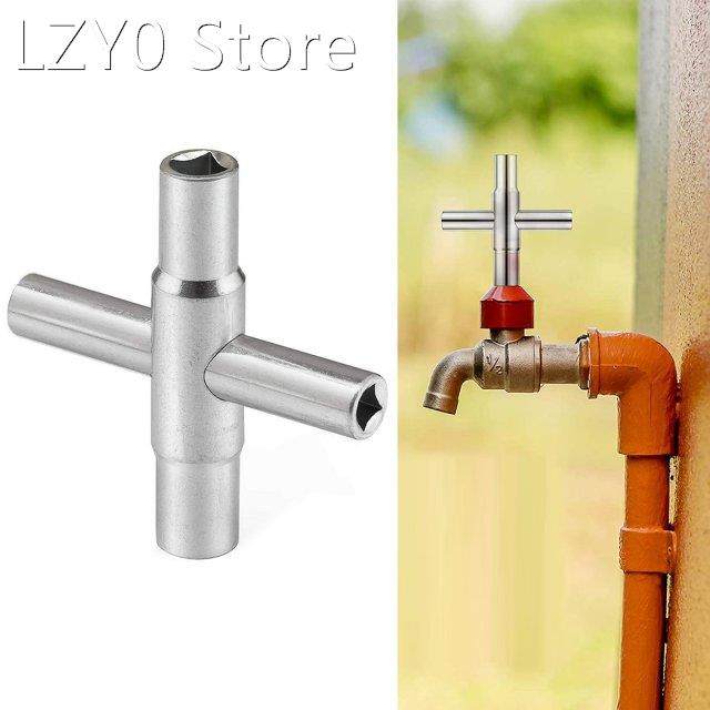 4-way sillcock key steel sillcock wrench utility key for hos