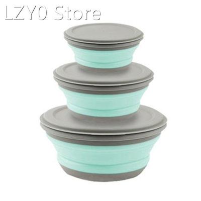 2022 New 3Pcs Collapsible Silicone Bowl with Lid Set Foldabl