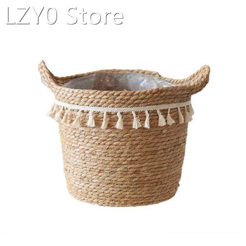 2022 New Nordic Handmade Straw Laundry Picnic Storage Basket