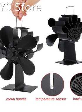 5 Blades Wood Burner Stove Fireplace Fan Improved Silent Mot