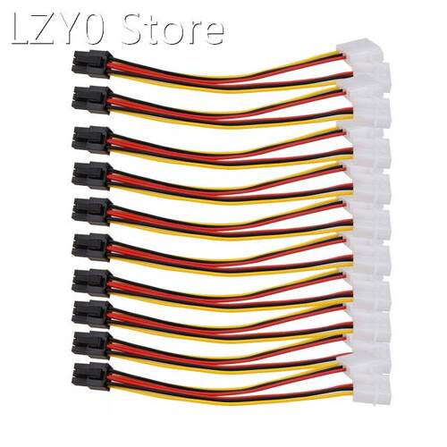 10pcs Molex 4 Pin to PCI-E PCI Express 6 Pin Power Converter
