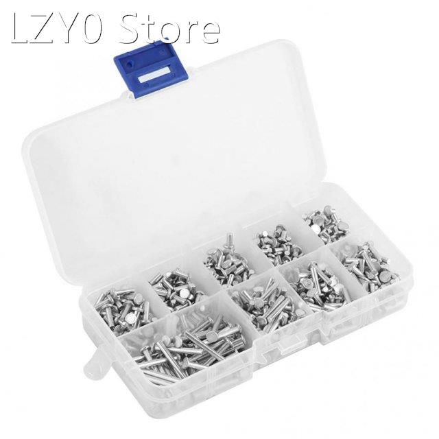 450Pcs M2.5 Flat Head Aluminum Rivets Flat Head Solid Rivet