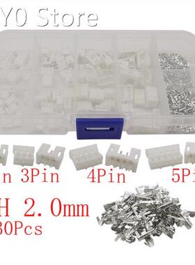 230Pcs JST PH2.0 2P 3P 4P 5 Pin Pitch 2.0mm Male Female Hous