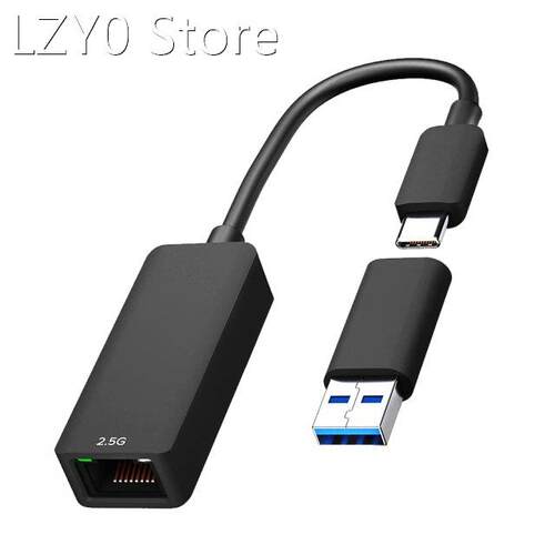 PC 2 in 1 USB3.0/Type-C to Gigabit Ethernet Adapter 2500Mbps