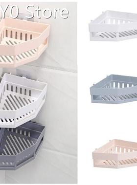 Triangular bathroom hole-free wall hanging rack multi-functi
