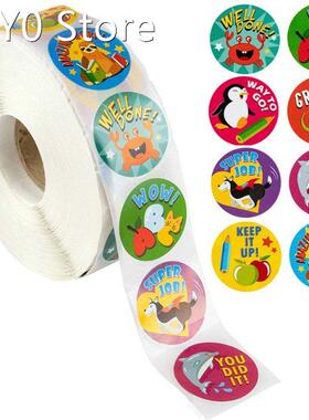 100-500pcs Cartoon Stickers Zoo Animal Roll Stickers School
