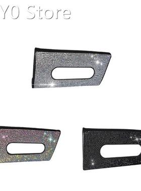 1 Pcs Sturdy Car Tissue Box Holder Creative Rhinestone Drawe