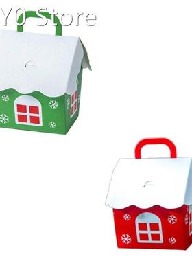 New 10pcs House Shape Christmas Candy Box Gift Cookie Snack
