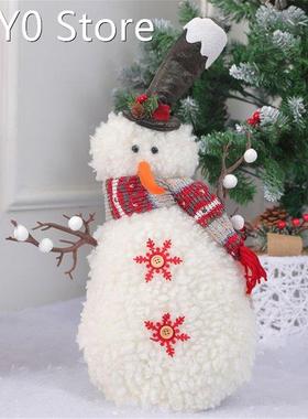Christmas Snowman Toy Plush Snowman Doll Stuffed Standing Sn