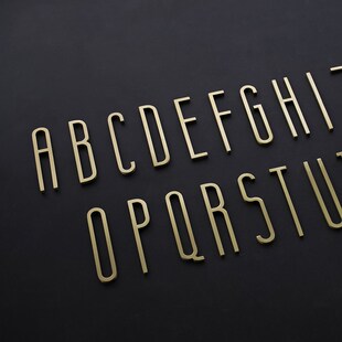 Golden Brass Letters  Wall Decoration / Door Plates Villa Ho