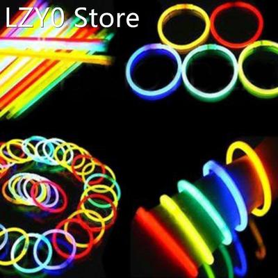 100 Pcs/Set Glow Sticks Bracelet Necklaces Neon Party Lights