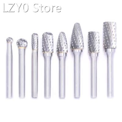 8pcs Cemented Carbide Rotary File Tungsten Carbide Carving P