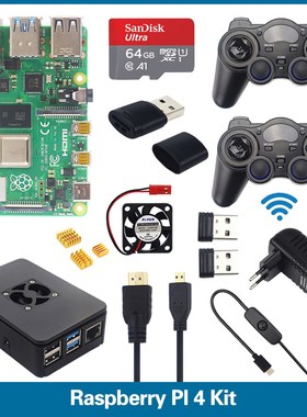S ROBOT Raspberry Pi 4 Model B Game Kit+ Gamepads controlle