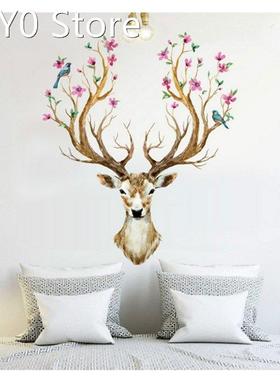 New Plum Flower Deer Wall Stickers For Kids Rooms Livingroom