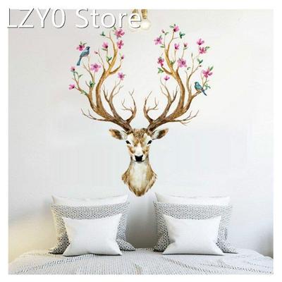 New Plum Flower Deer Wall Stickers For Kids Rooms Livingroom