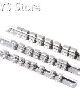 Socket Rack Holder 1/4 3/8 1/2 With 8 Clips On Rail Tool