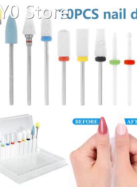 10pcs Milling Cutter Manicure Nail Drill Bits Pedicure Elect