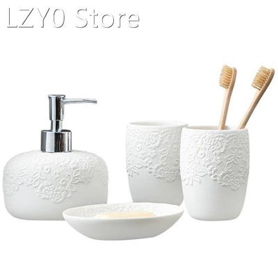 Ceramic Bathroom Accessories Set Decorative Toothbrush Cup S