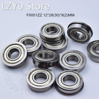 Flange 10pcs F6001ZZ 12*28(30)*8(mm) Free shipping chrome s