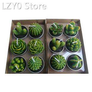 2022 New 12 Pcs Handmade Delicate Cactus Tealight Candles fo