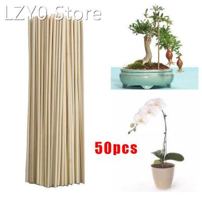 50Pcs Wooden Plants Grow Support Bamboo Sticks Garden Flower