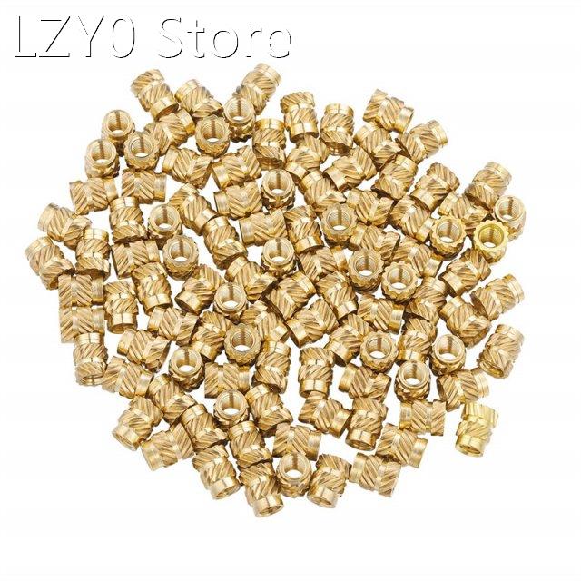 100pcs/lot M3 Thread Knurled Brass Threaded Heat Set Heat Re
