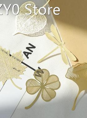 Leaf bookmark leaf vein brass bookmark sycamore leaf linden