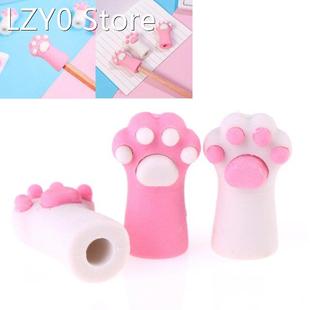 3pcs/set Cute Cat Paw Erasers Kawaii Stationery Pencil Cap R
