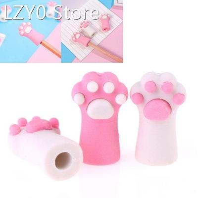3pcs/set Cute Cat Paw Erasers Kawaii Stationery Pencil Cap R