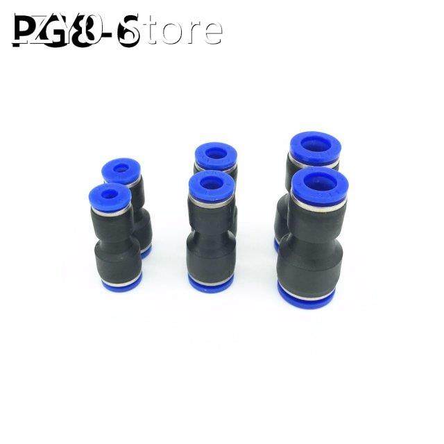 100Pcs PG8-6 8mm Hole to 6mm Pneumatic Fittings Push In Stra