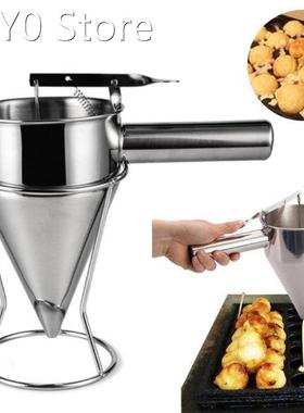 Stainless Steel Piston Funnel With Support Sauce Cream Dosin