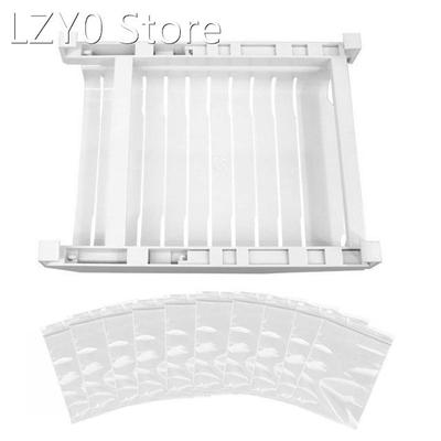 Fridge Organizer Set Storage Rack With Slide Track Storage B