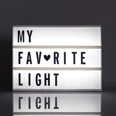 A6 Creative Cinema LED Porch Light Up Sign Box Lightbox Mes